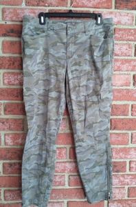 Level 99 camo cargo jeans with zippers on bottom